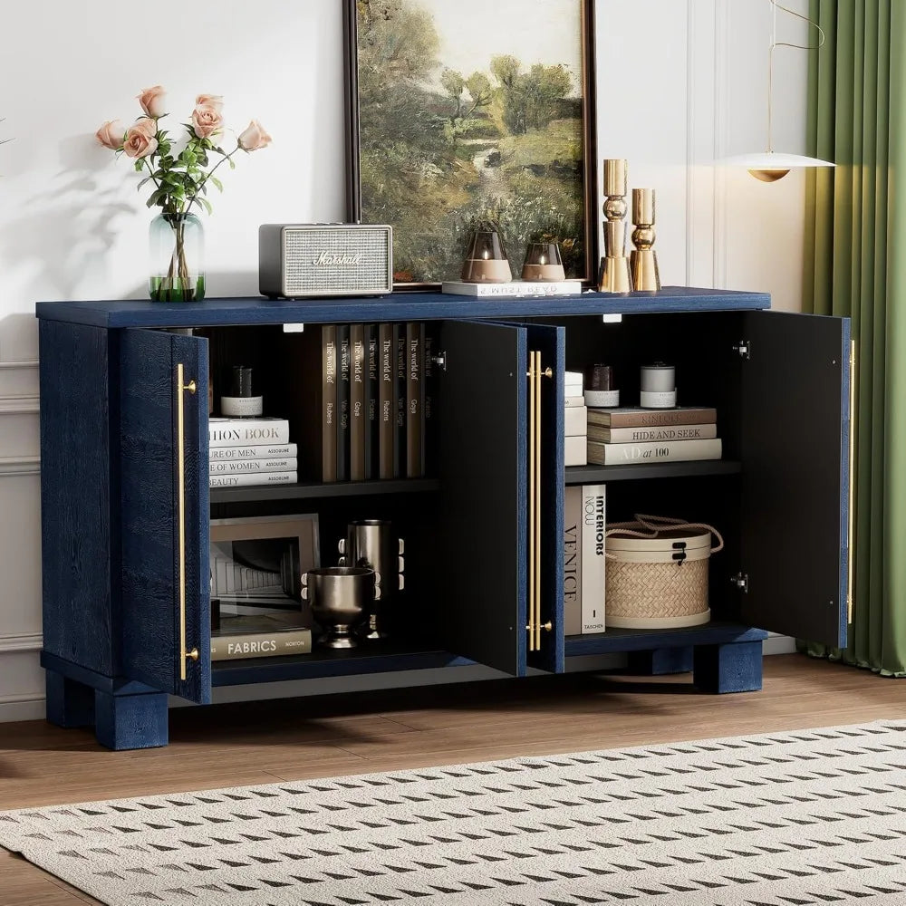 60-Inch Wood Storage Cabinet Buffet Table