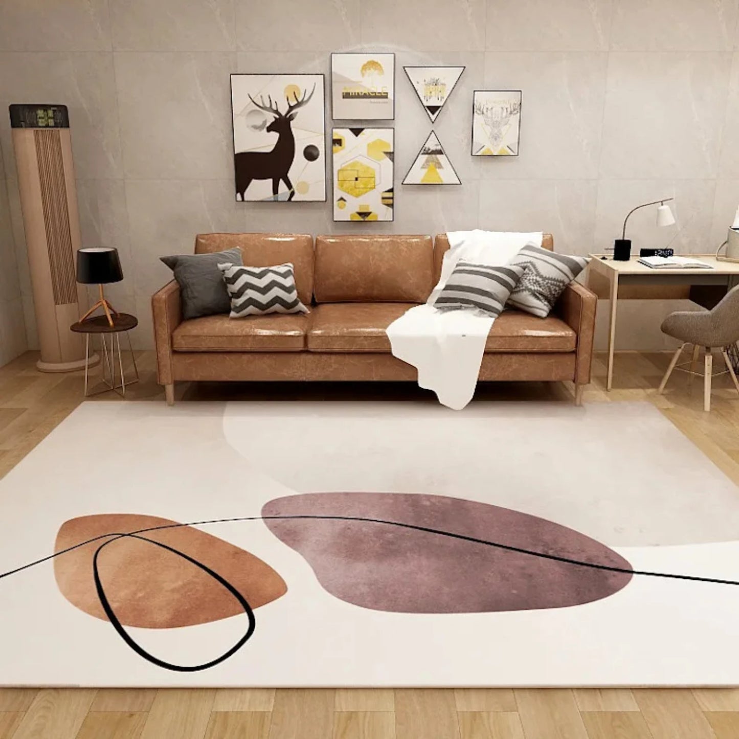 Luxurious, high-quality light beige carpet for bedroom and living room - fully covers large area for elegant, simple floor pavin