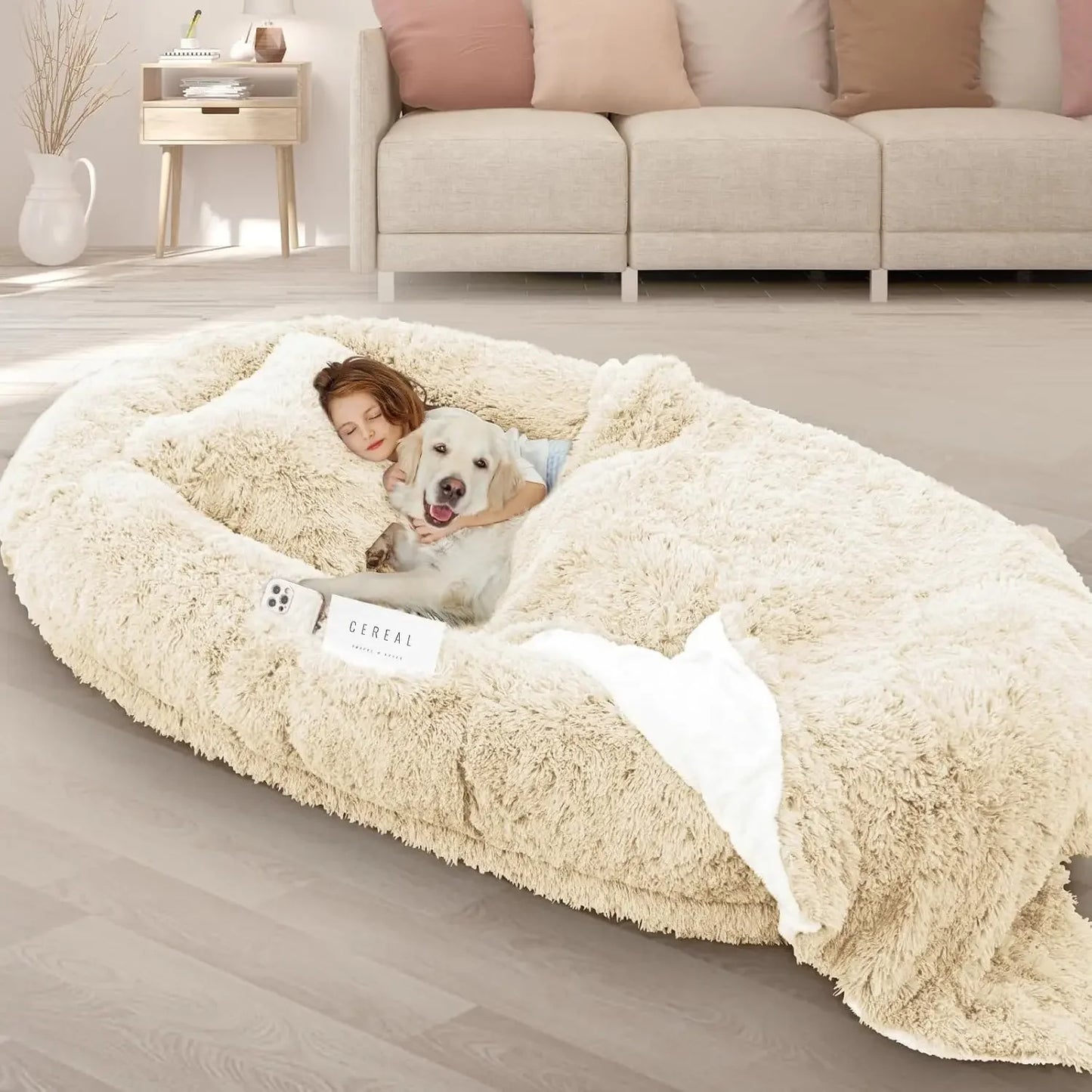 Oversize Human Dog Bed Fits Adult and Pet Washable