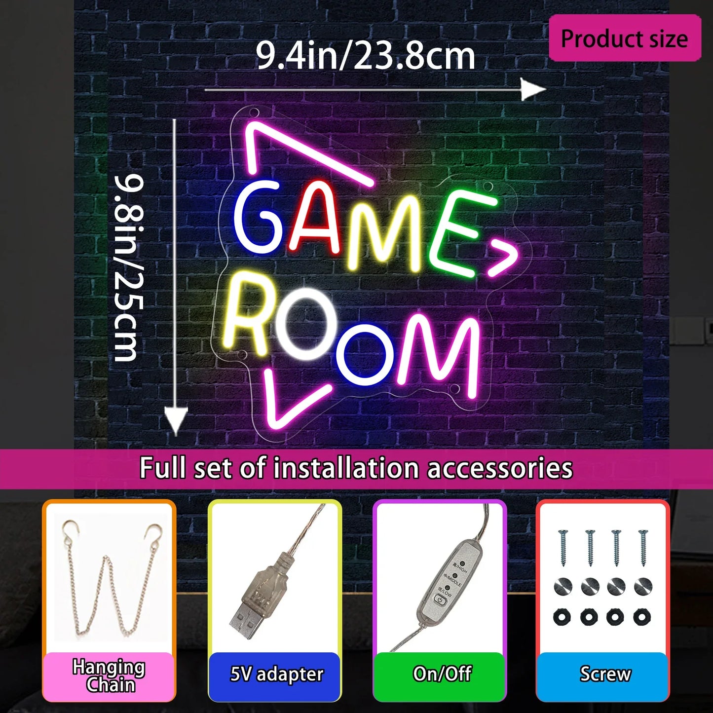 For Gamer Room Neon LED Signboard