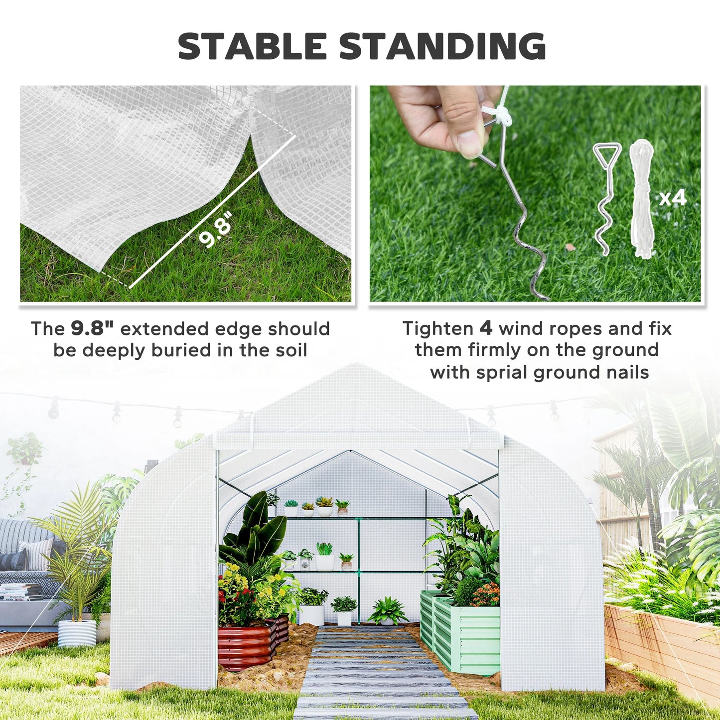 Large Walk-In 20' X 10' X 7' Greenhouse