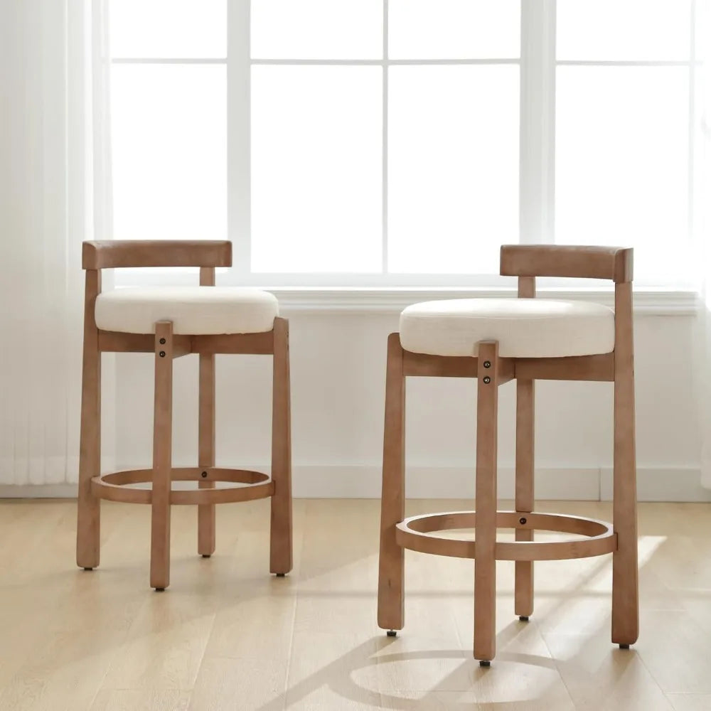 Mid-Century Upholstered Bar Stools Set of 2