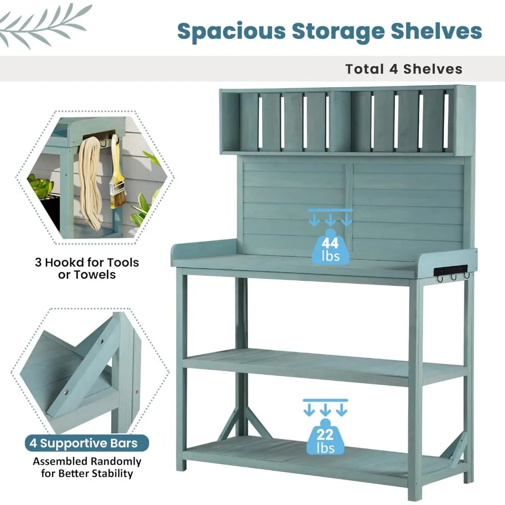 Large Potting Bench Workstation Table