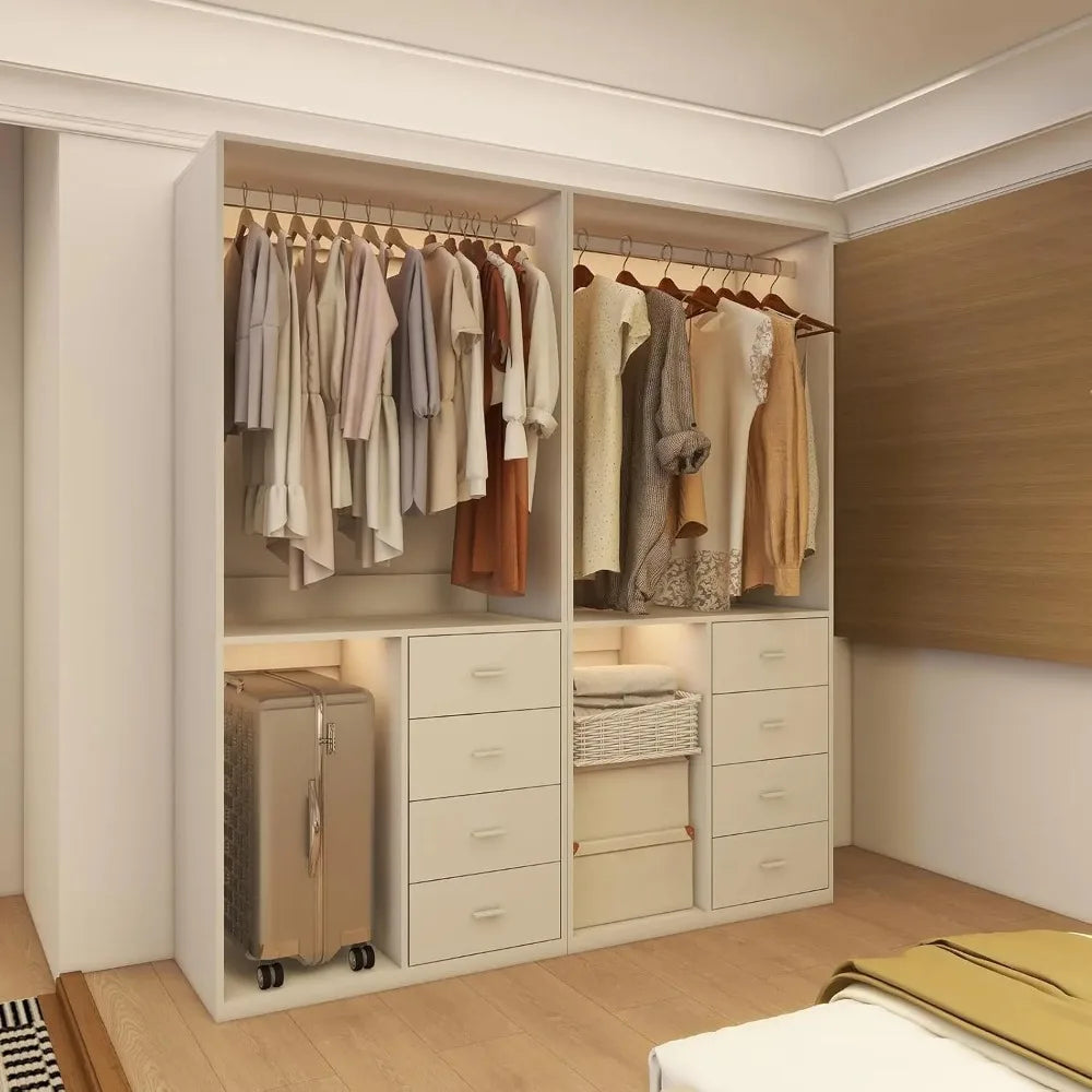 Walk-in Closet System 4 Drawers Shelves