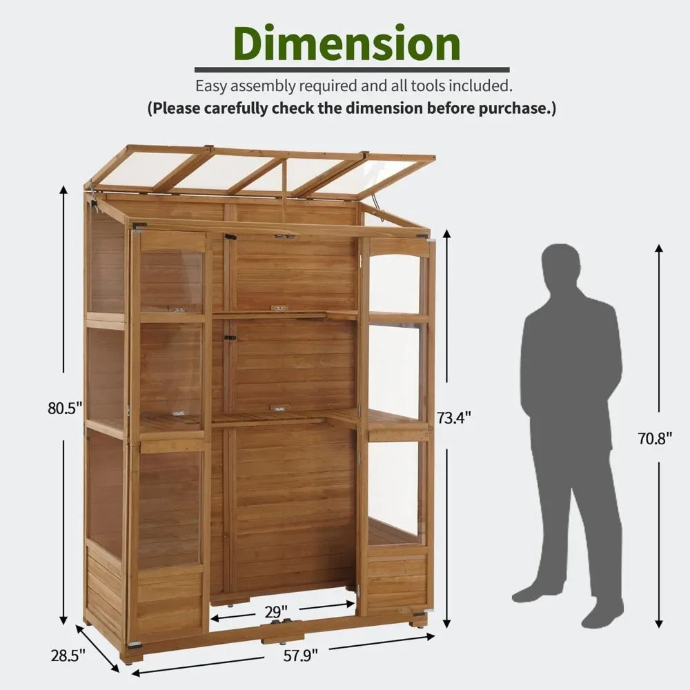 Walk-in Wooden Greenhouse
