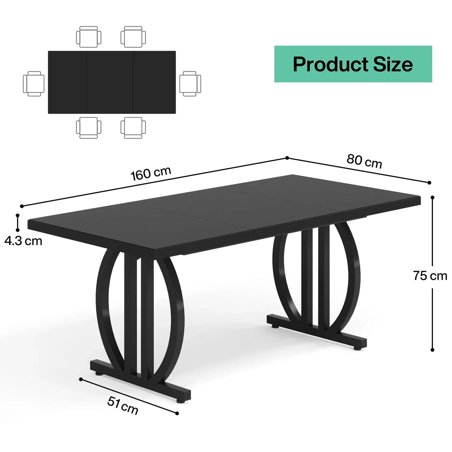 Large Dinner Table Heavy Duty Metal Frame