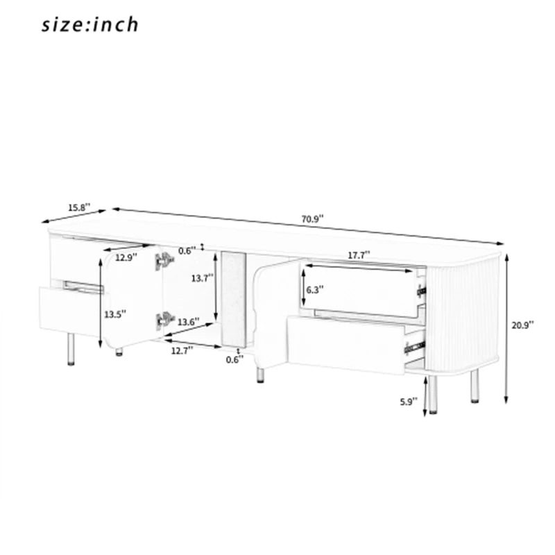 TV Stand 80 Inches Entertainment Center Cabinet
