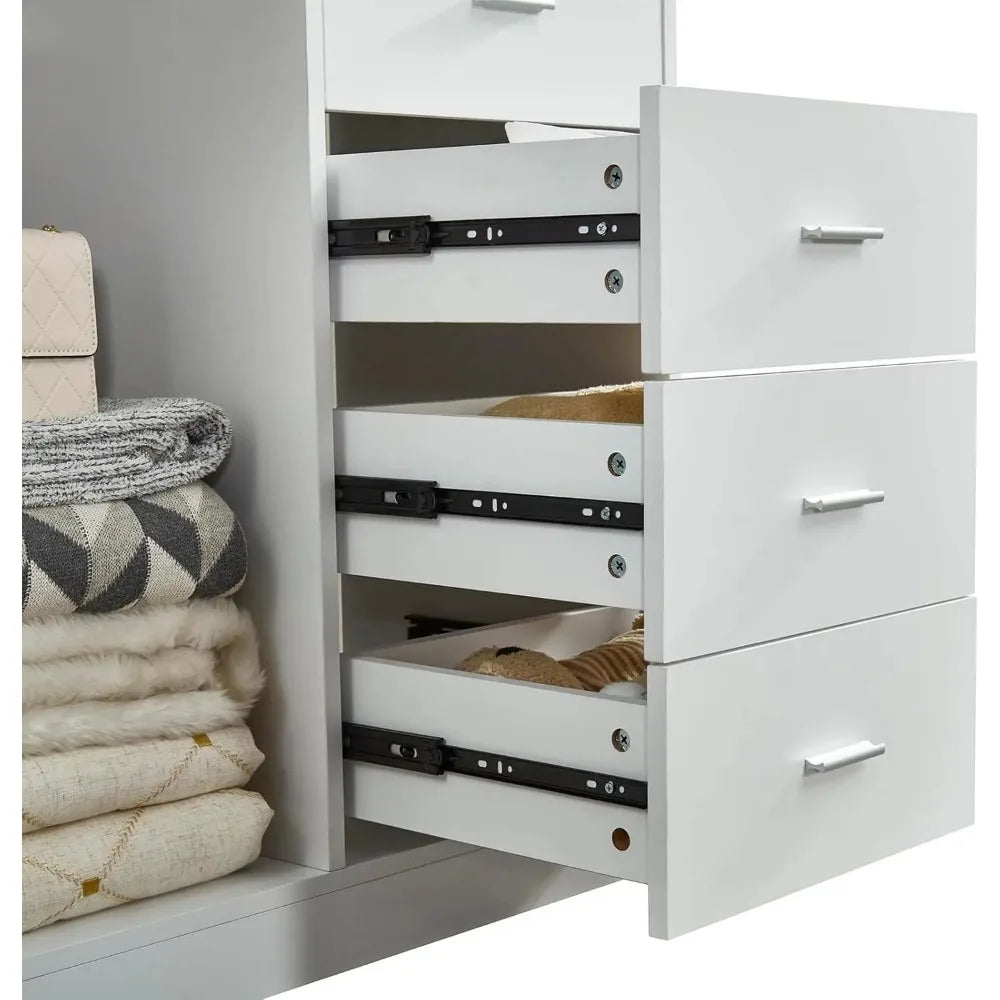 Walk-in Closet System 4 Drawers Shelves