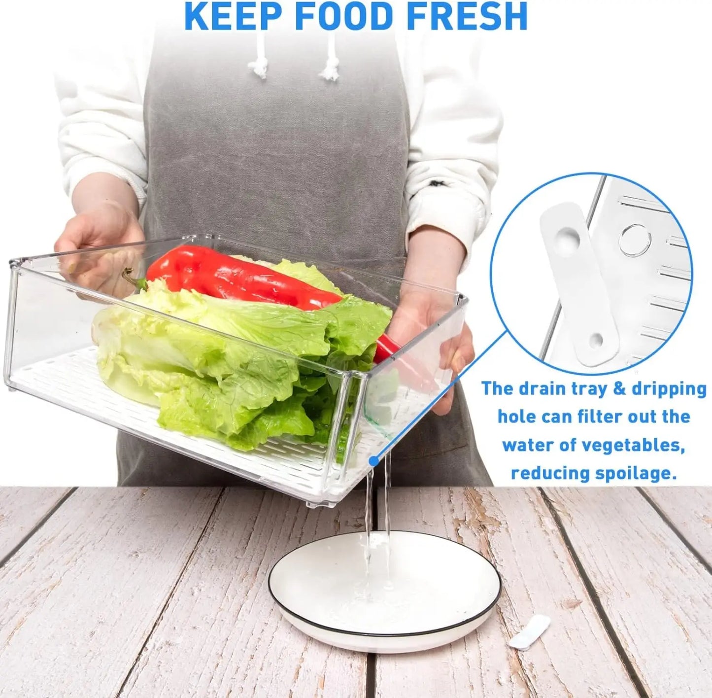 Stackable Refrigerator Organizer Bins With Lids