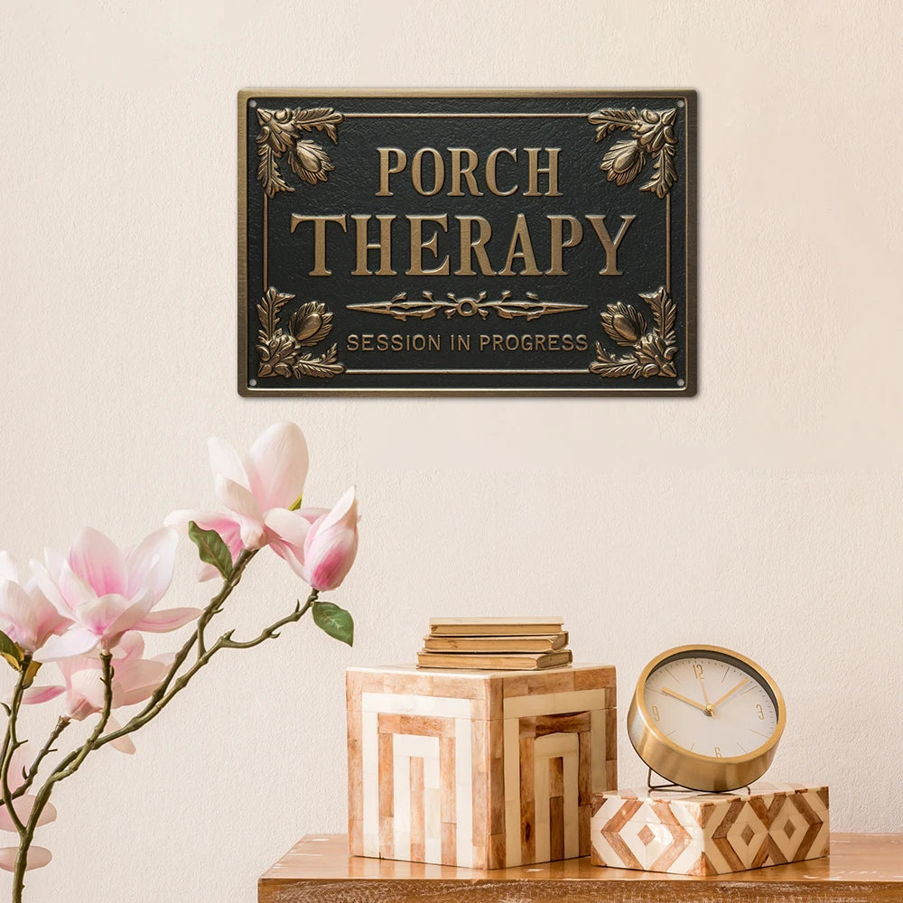 Porch Therapy Vintage Tin Sign