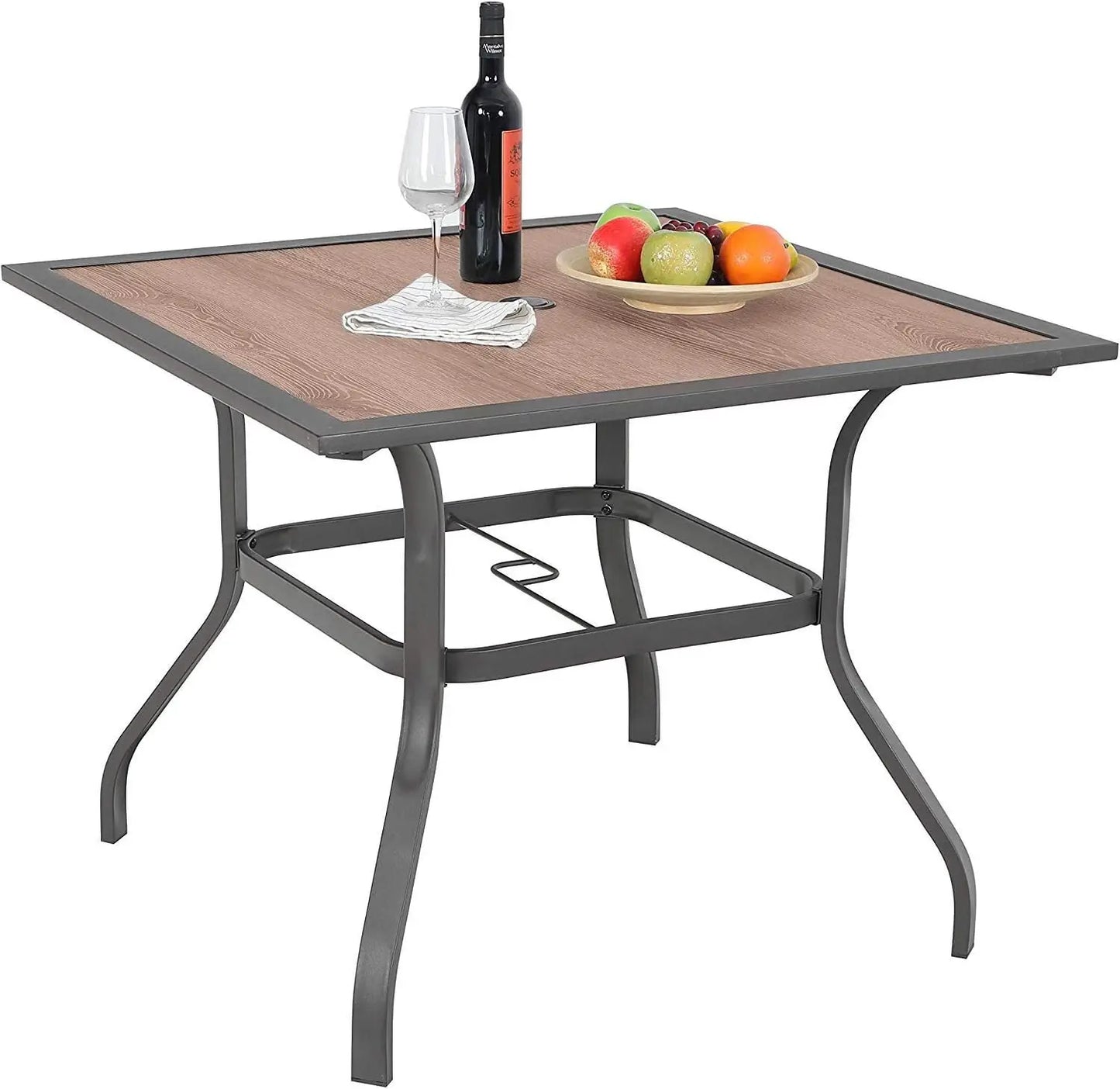 Black Expandable And Metal Outdoor Table