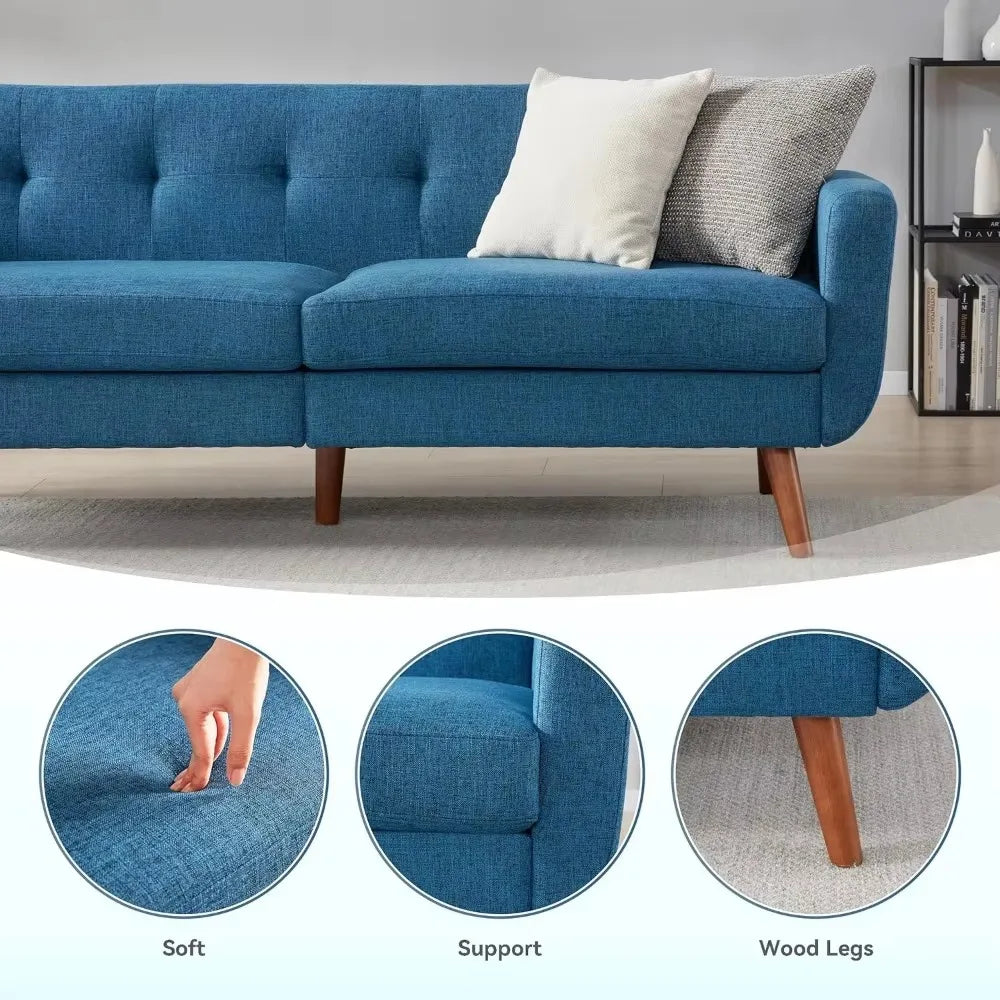 65" W Linen Sofa Couch Loveseat