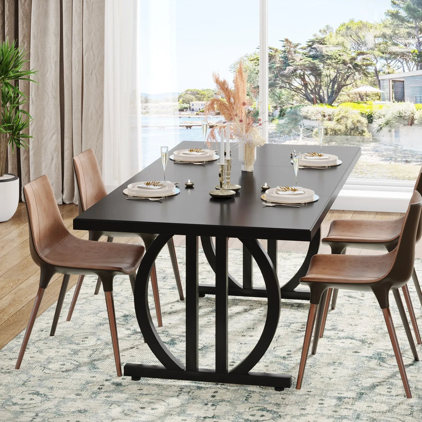 Large Dinner Table Heavy Duty Metal Frame
