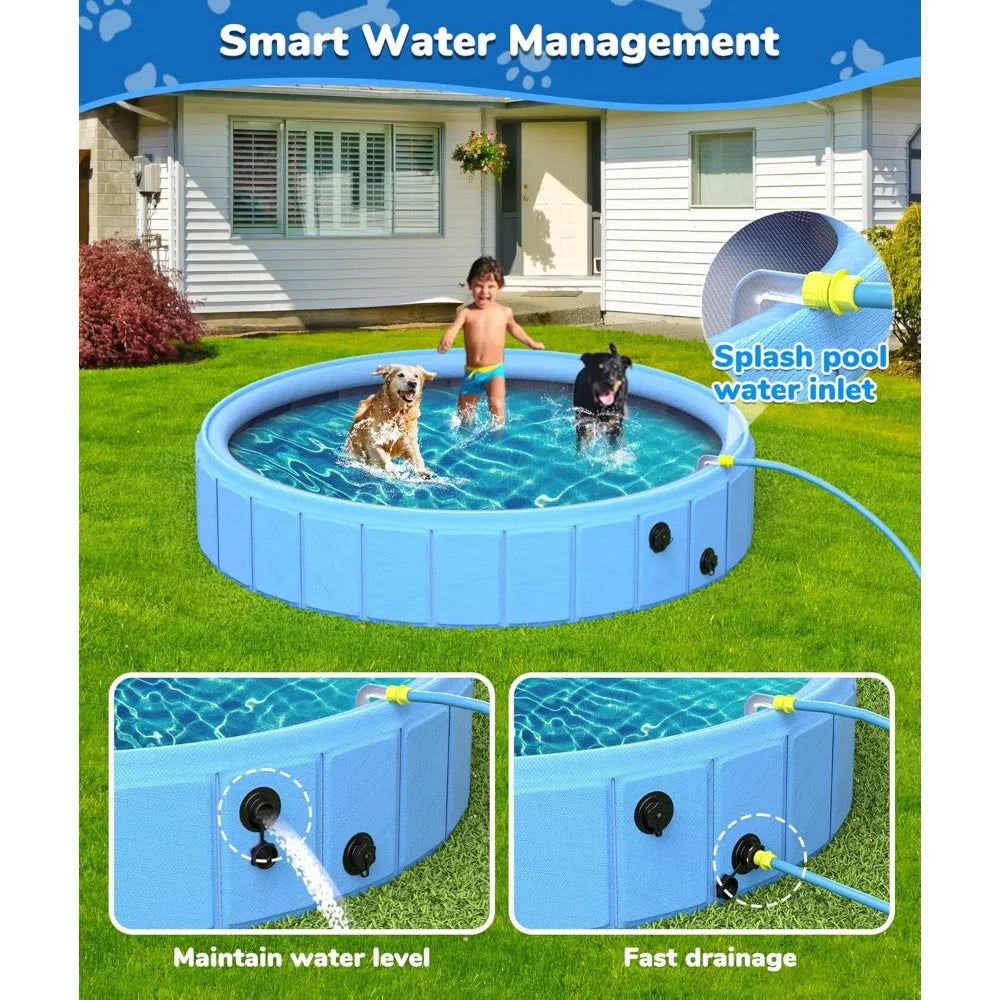Large Foldable Portable Pool & Sprinkler For Dogs