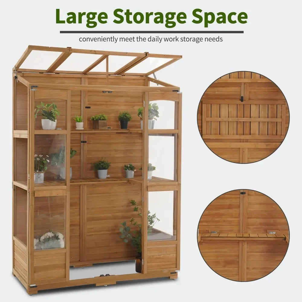 Walk-in Wooden Greenhouse