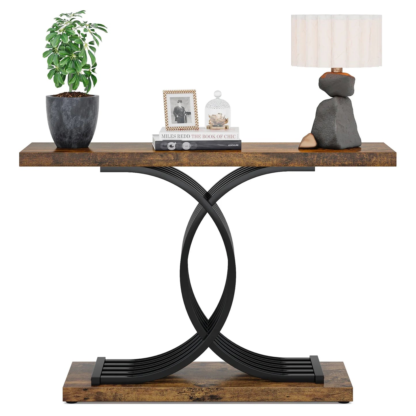 Geometric Frame Console Brown Table