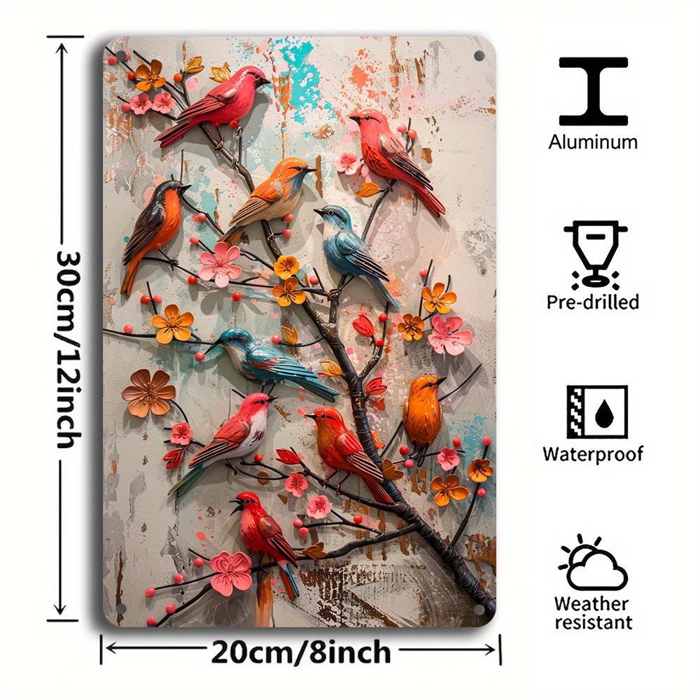 Birds Metal Rustic Sign
