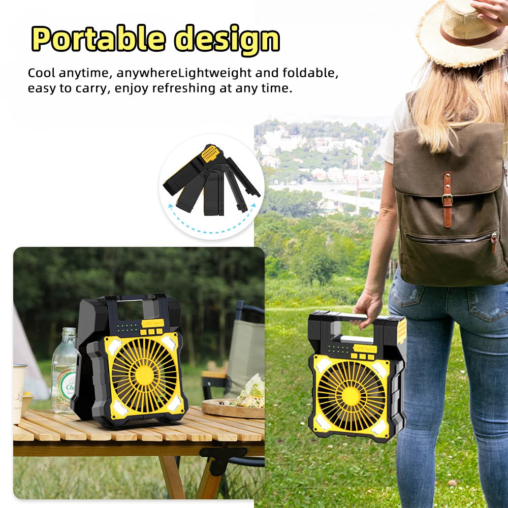 12W Dual Solar Panel USB Fan