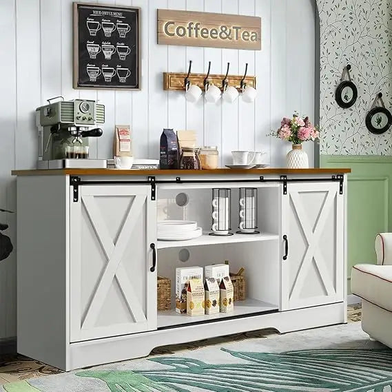 Farmhouse Coffee Bar Cabinet 59"