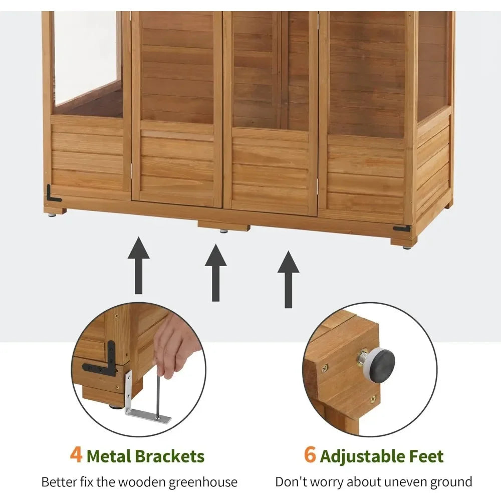 Walk-in Wooden Greenhouse