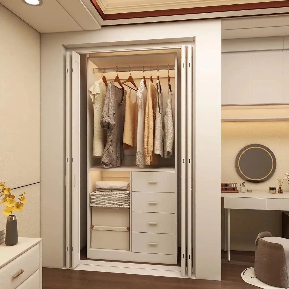 Walk-in Closet System 4 Drawers Shelves