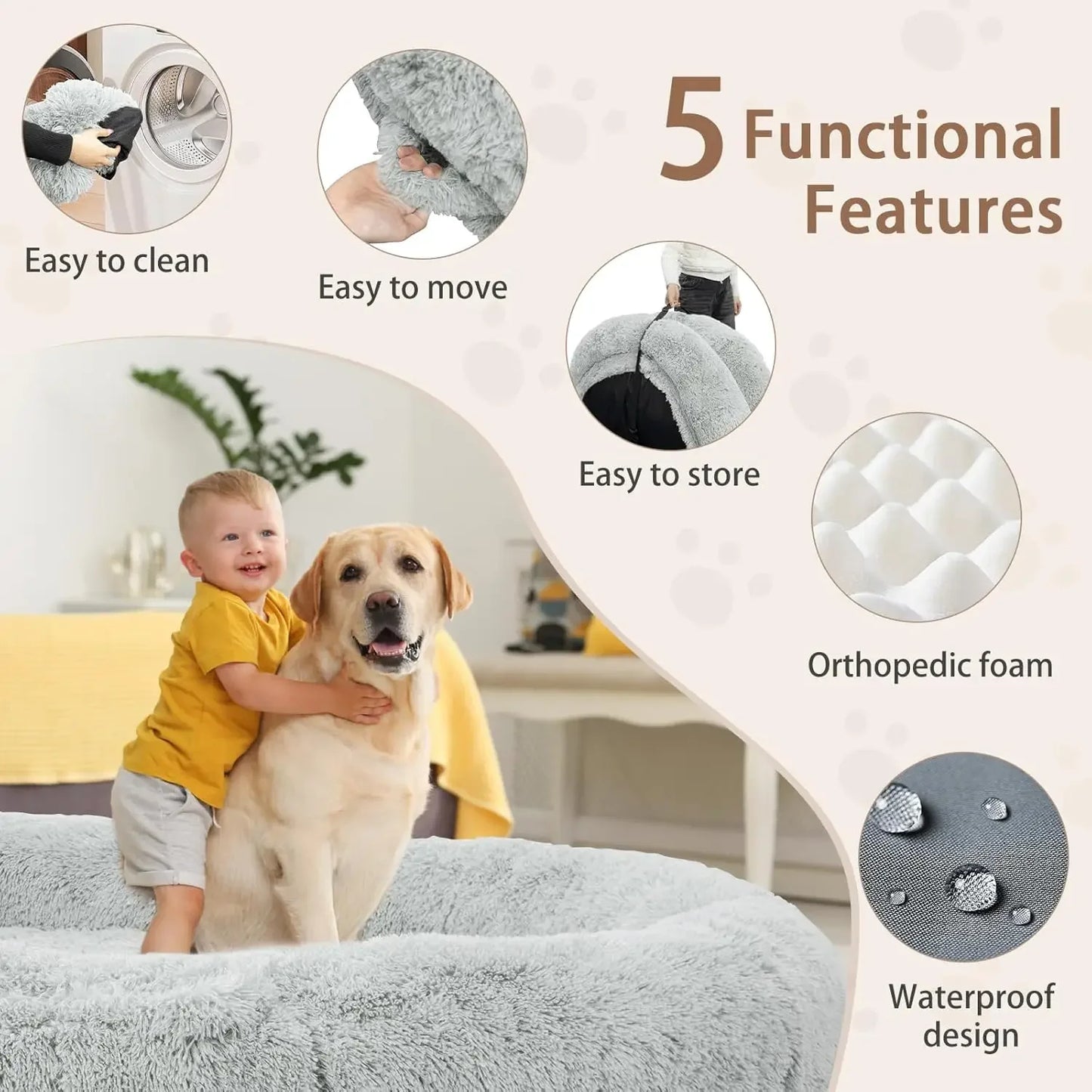 Oversize Human Dog Bed Fits Adult and Pet Washable
