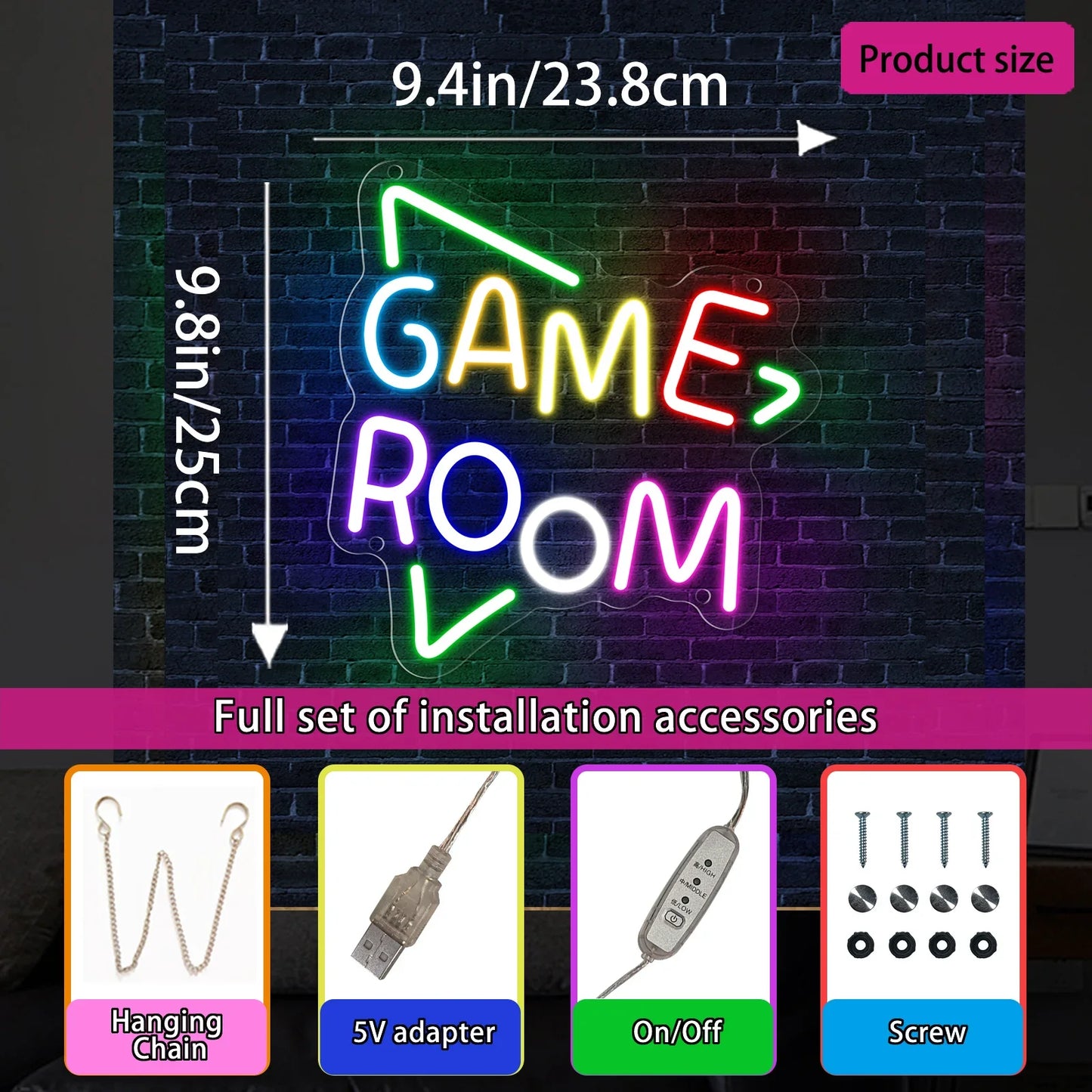 For Gamer Room Neon LED Signboard