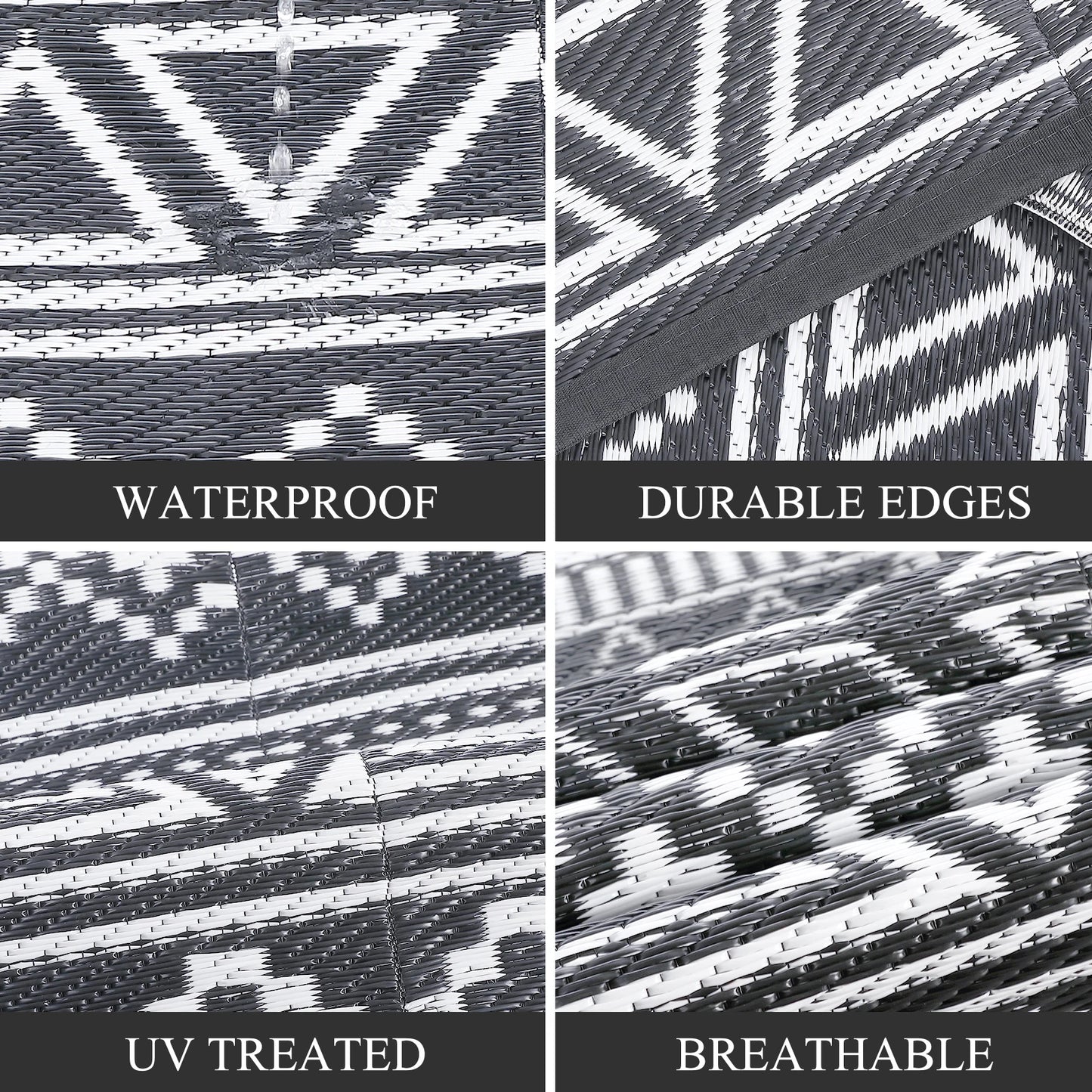 Outdoor Waterproof Reversible Patio Rug
