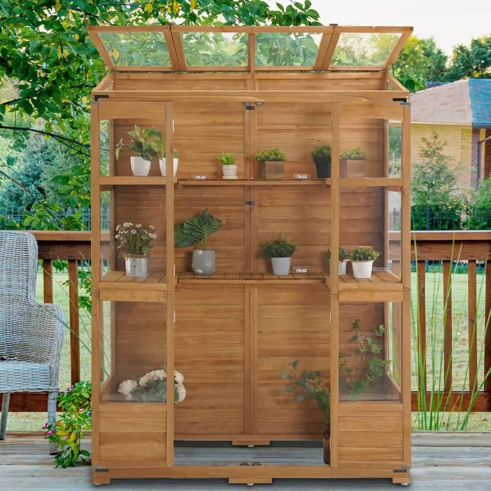 Walk-in Wooden Greenhouse