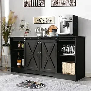 Farmhouse Coffee Bar Cabinet 59"