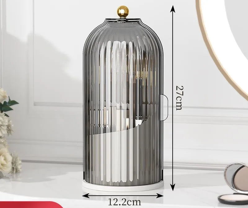 360° Rotating Makeup Brush Holder With Lid