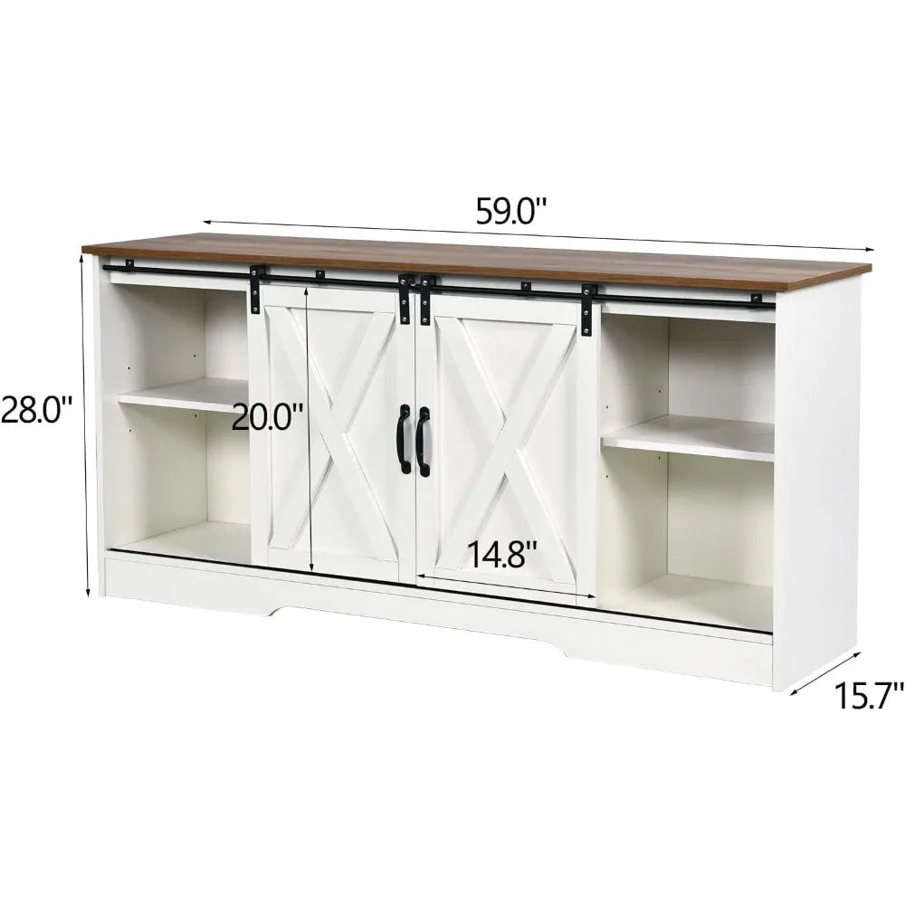 Farmhouse Coffee Bar Cabinet 59"