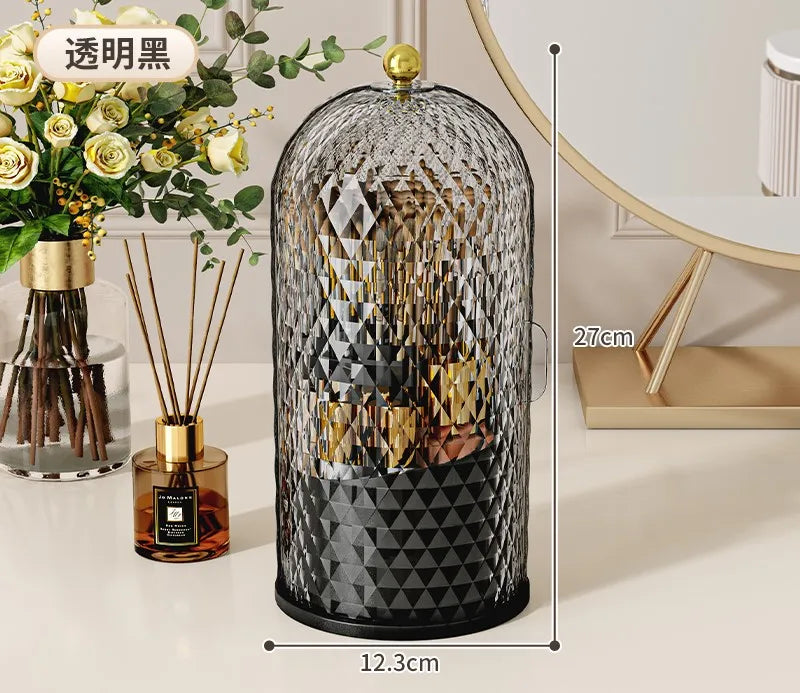 360° Rotating Makeup Brush Holder With Lid