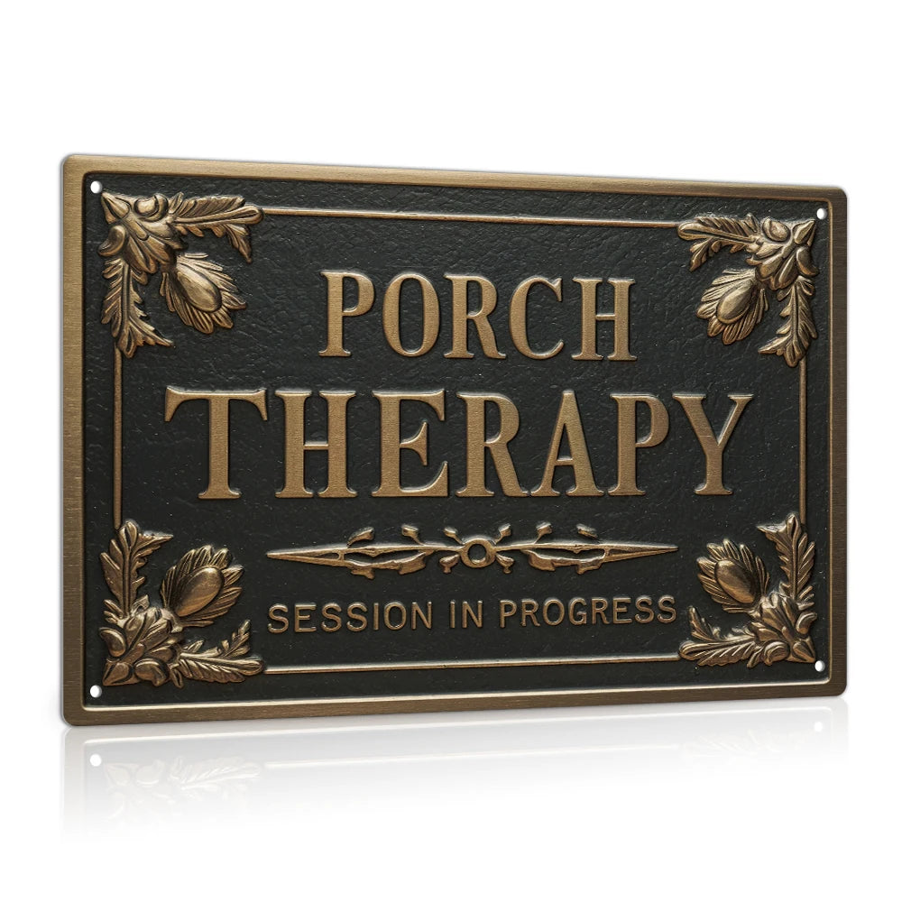 Porch Therapy Vintage Tin Sign