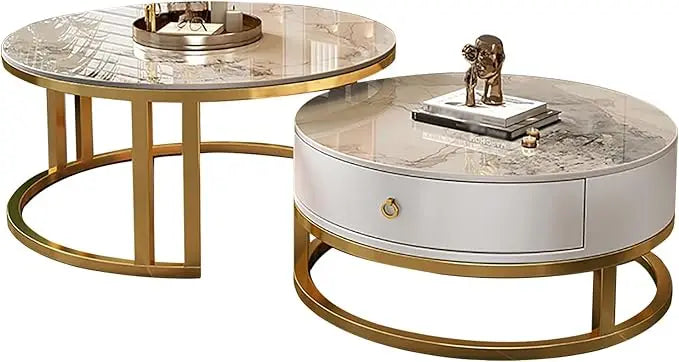 Nesting Metal Frame Wood Top Coffee Table