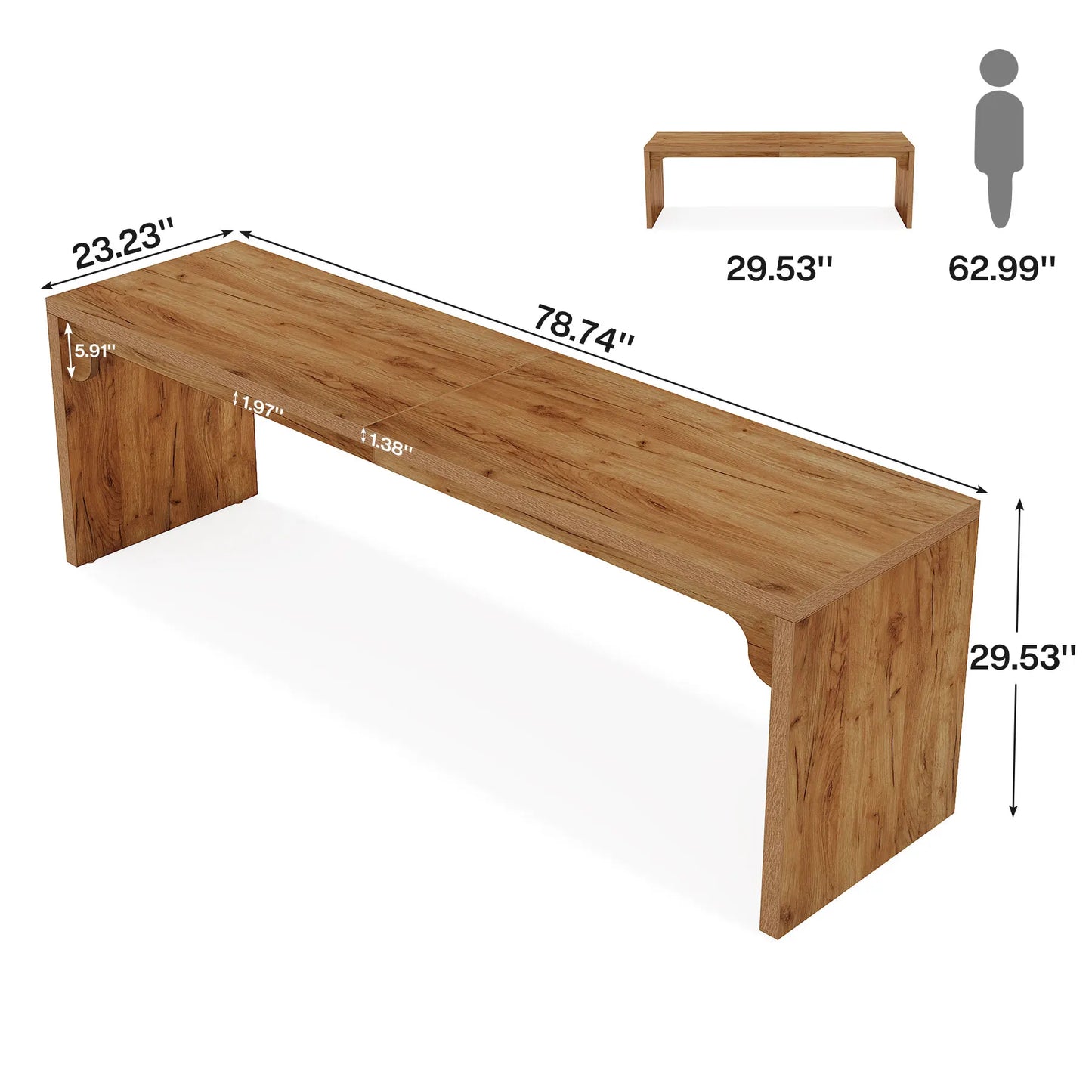 Wooden Extra Long Desk Double Workstation
