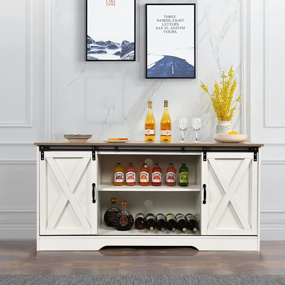 Farmhouse Coffee Bar Cabinet 59"