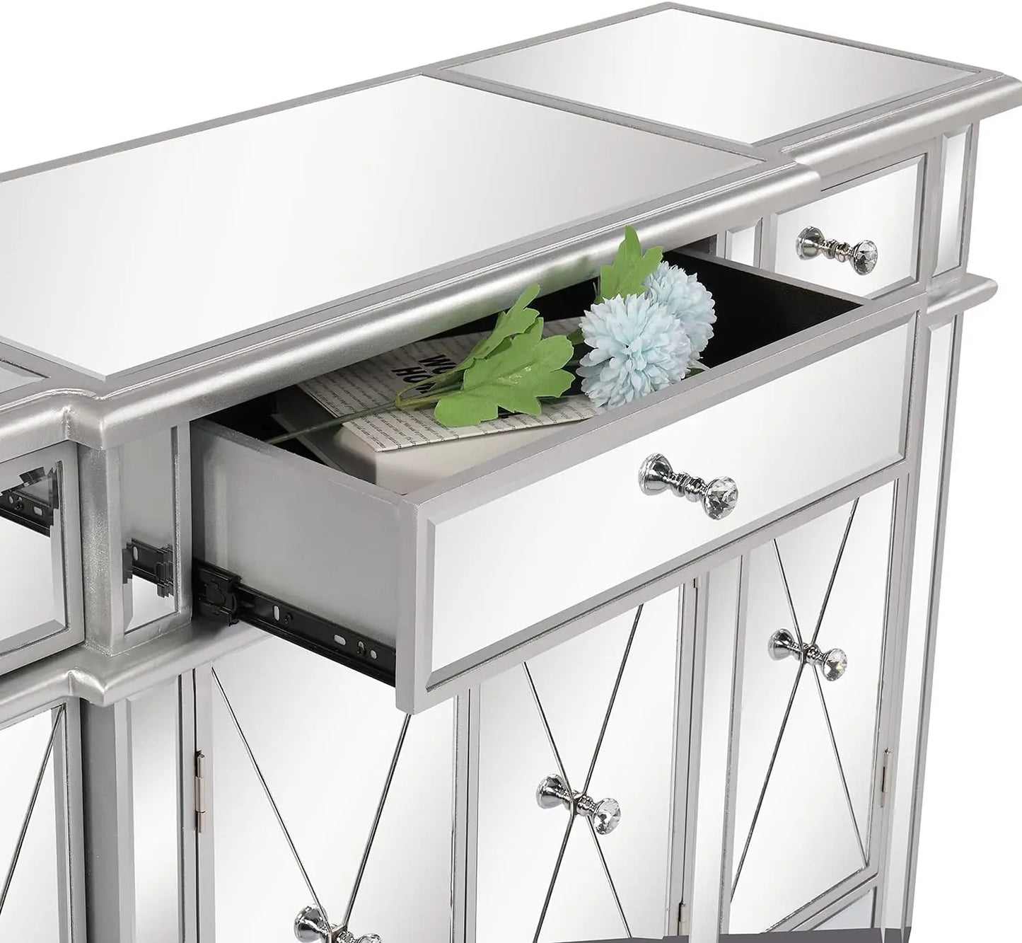 Mirrored Buffet Cabinet Sideboard TV Stand
