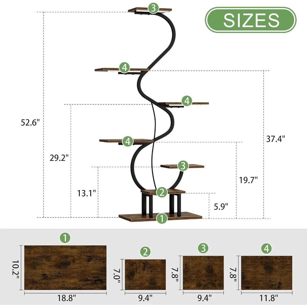 7 Tiered Metal Plant Stands With Light