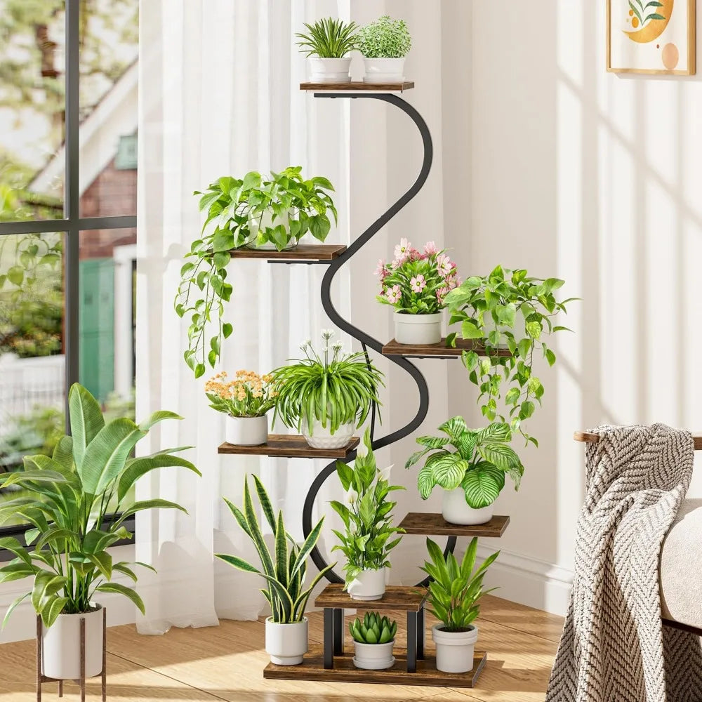 7 Tiered Metal Plant Stands With Light