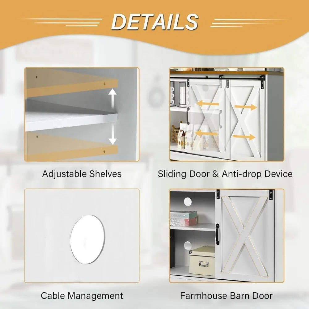 Farmhouse Coffee Bar Cabinet 59"