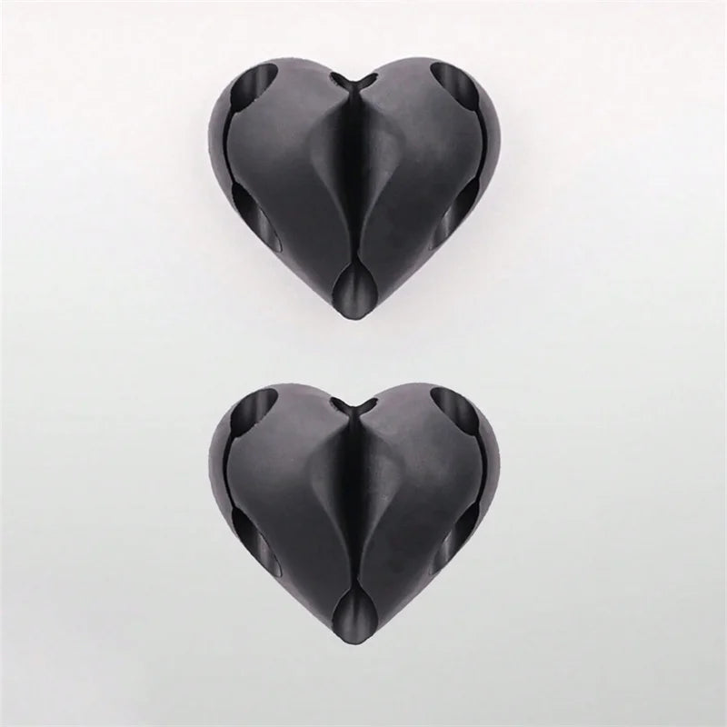 2pcs Heart-Shaped Mini Cable Winder Organizer Clips