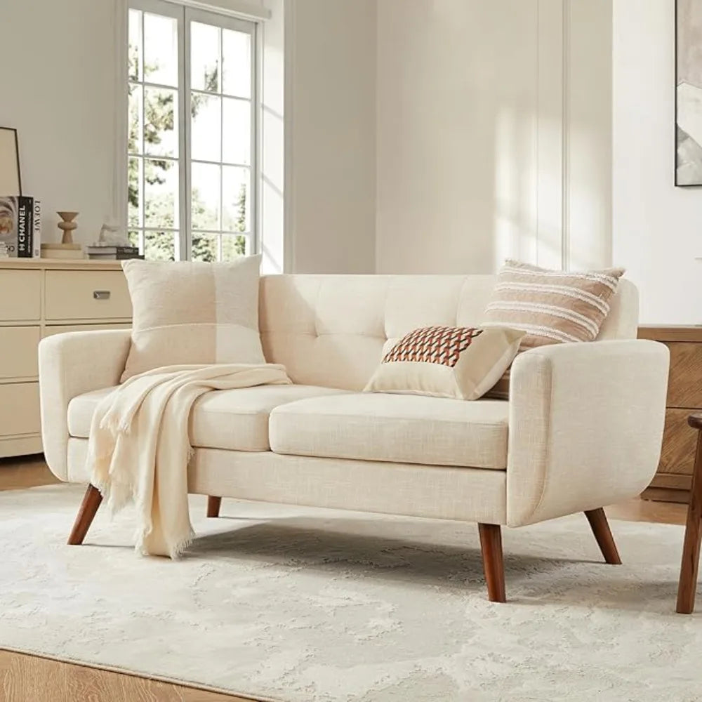 65" W Linen Sofa Couch Loveseat