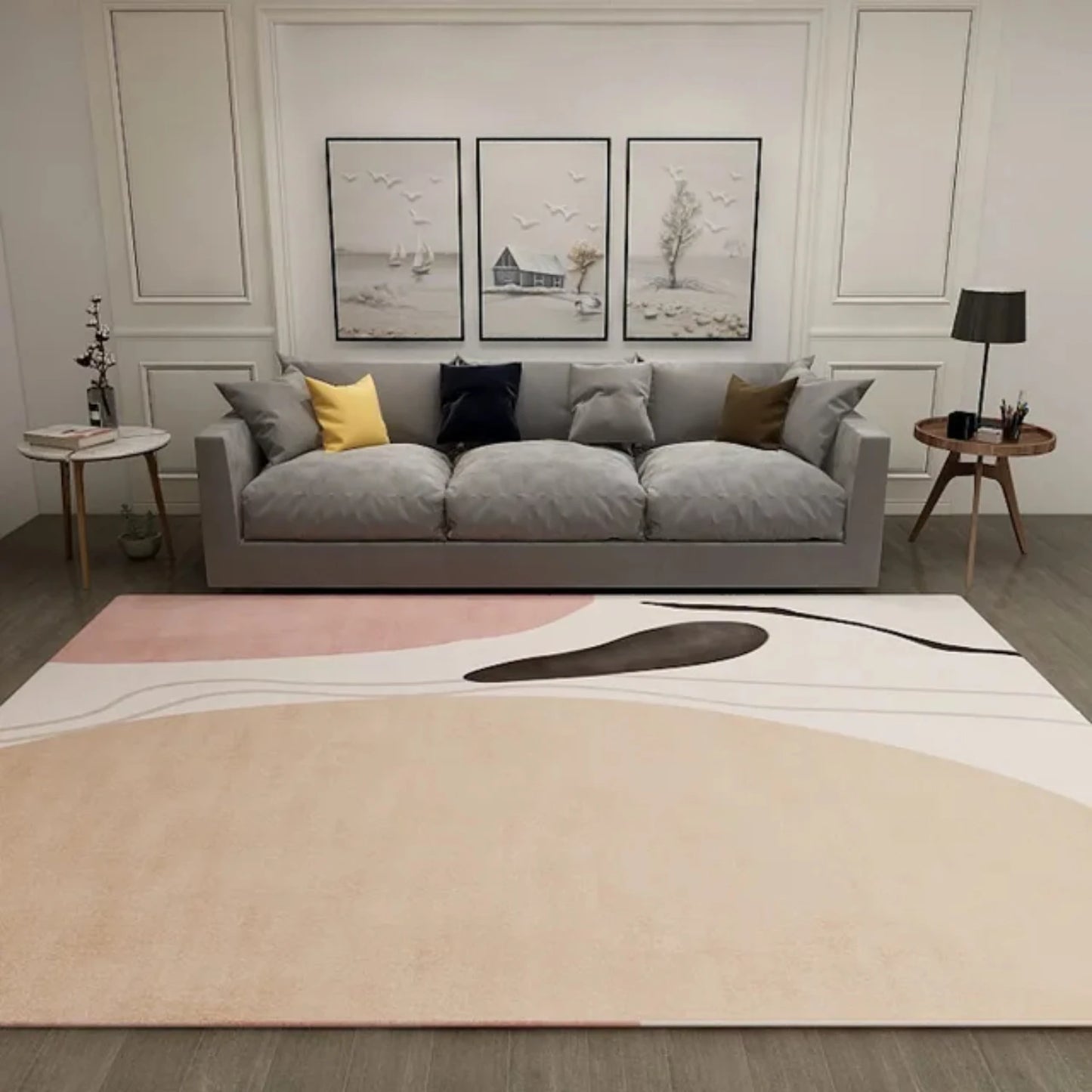 Luxurious, high-quality light beige carpet for bedroom and living room - fully covers large area for elegant, simple floor pavin