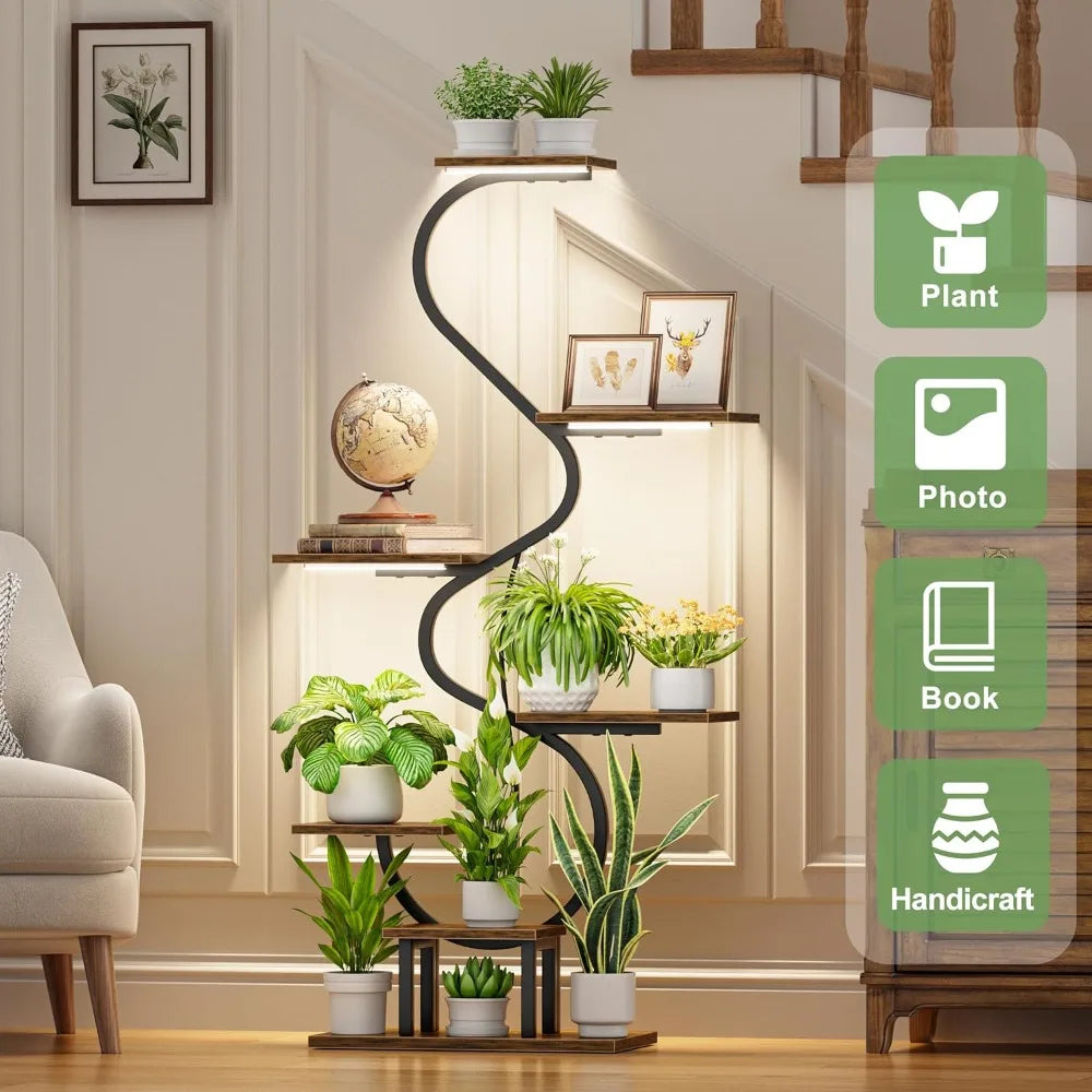 7 Tiered Metal Plant Stands With Light