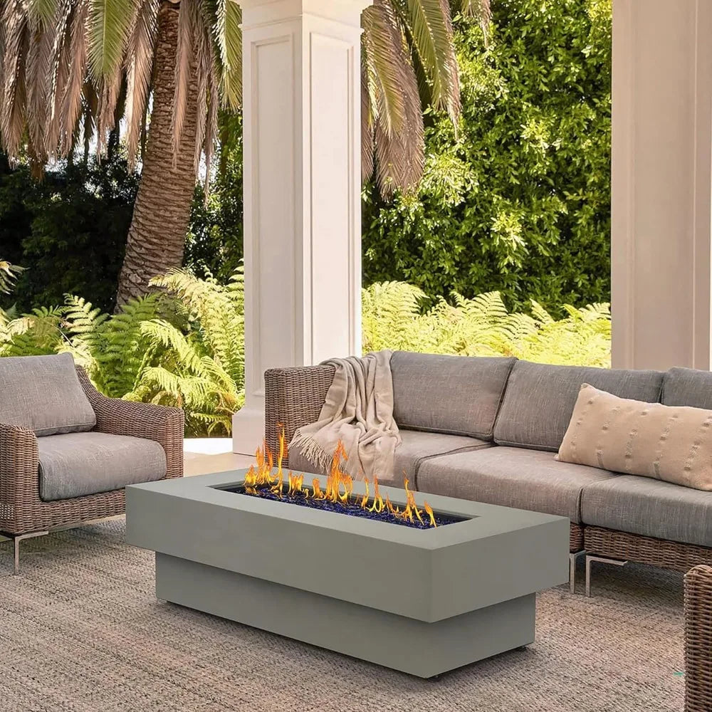 Gas Fire Pit Table With Glass Cover