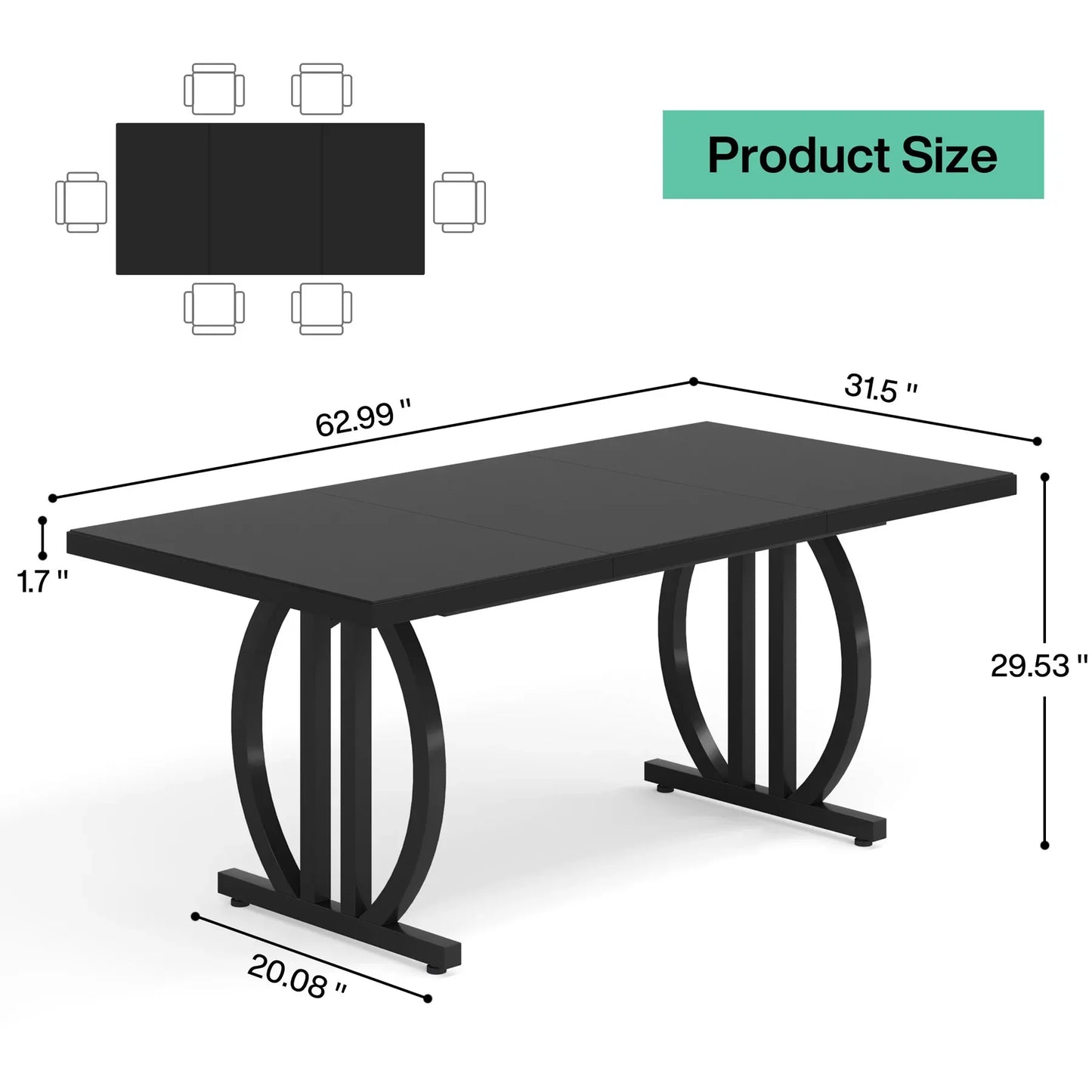 Large Dinner Table Heavy Duty Metal Frame