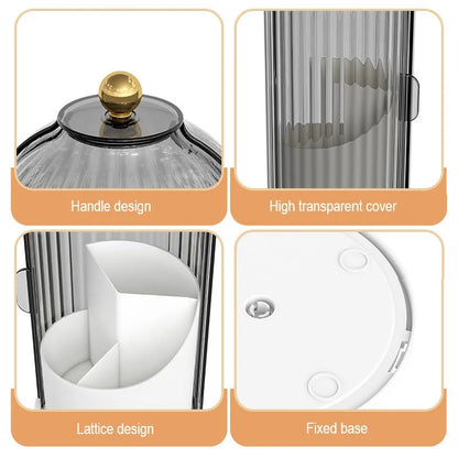 360° Rotating Makeup Brush Holder With Lid