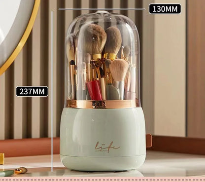 360° Rotating Makeup Brush Holder With Lid