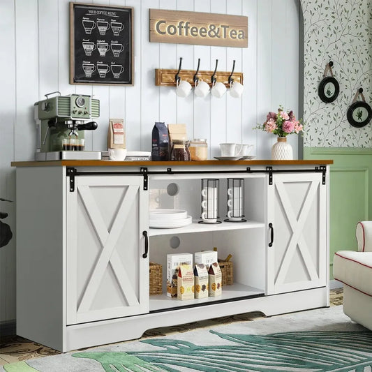 Farmhouse Coffee Bar Cabinet 59"